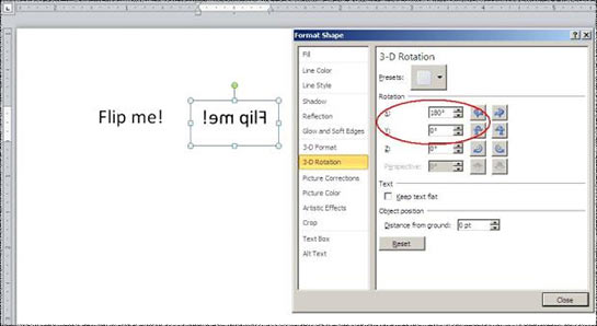 how to reverse text in microsoft word 2003